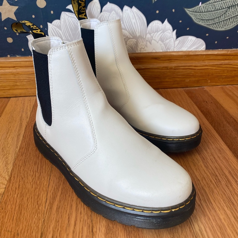 White Doc Marten Chelsea Boots